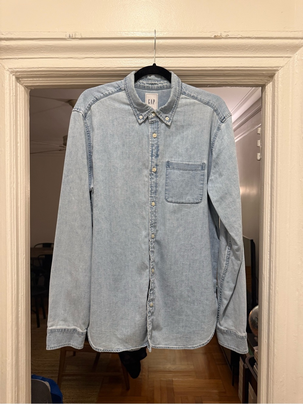 GAP Men’s Light Wash Denim Button-Down Shirt